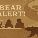 クマが描かれたBEAR ALERTの警告イメージ