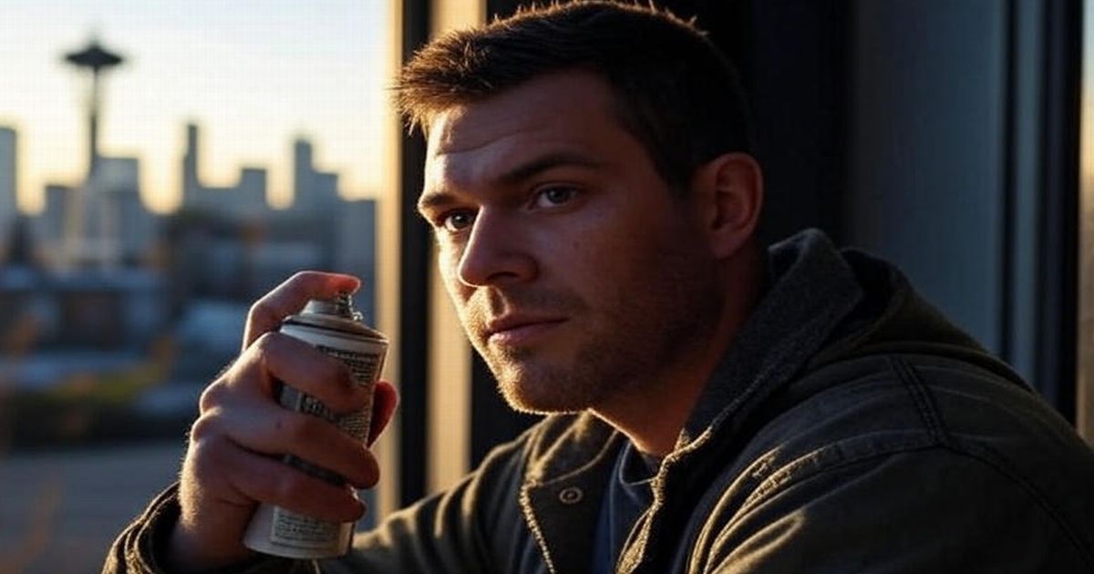 強盗犯が催涙スプレーを手にして侵入を試みるイメージ