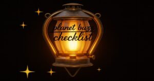 Planet Buzz Checklistの共通ランタン画像。炎の灯りを象徴したブランド用アイキャッチ。